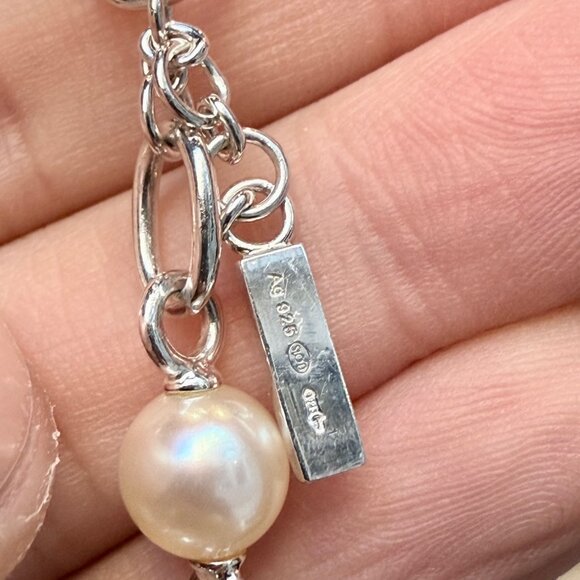 Montblanc Star Collection Sterling Silver Pearls Necklace & Bracelet Set - Picture 9 of 12